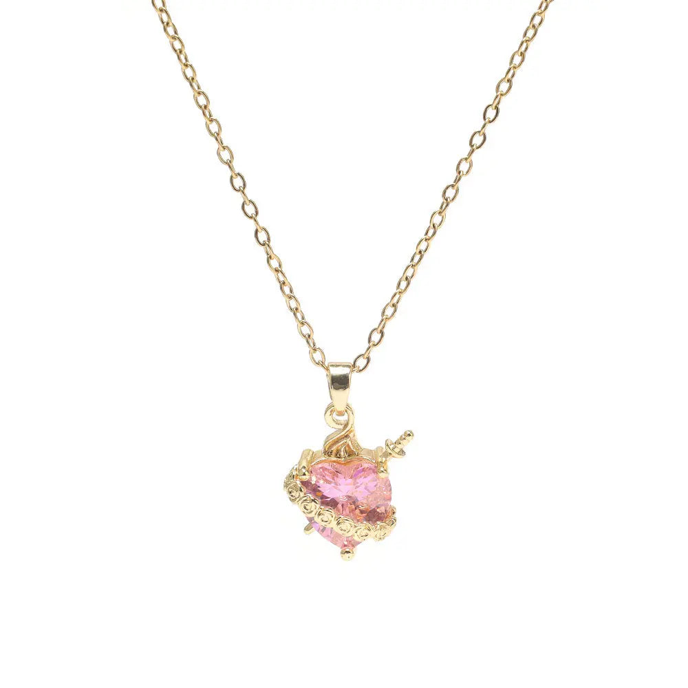 Rosé Heart Pendant Necklace