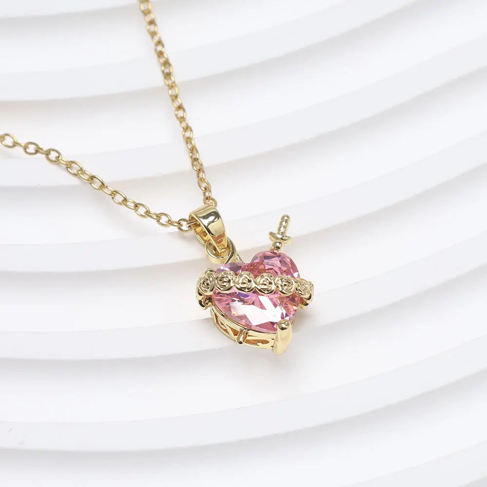 Rosé Heart Pendant Necklace